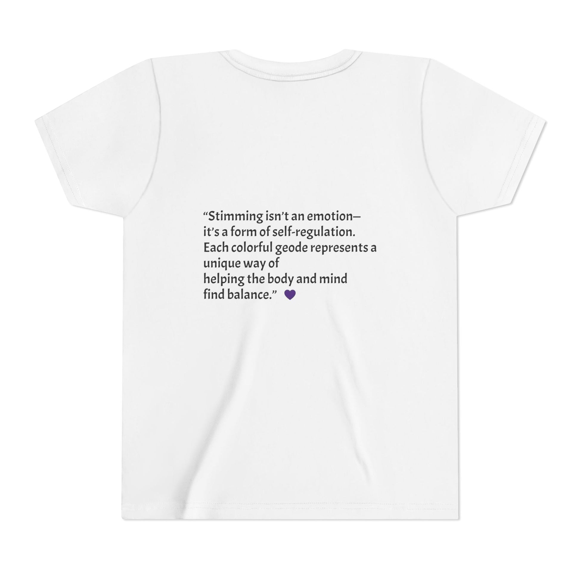 “GEO Flaps with Sticks!” Stimming Geode -Autism Self Sensory Regulation Youth Tee - Geo Rocks The 'Tism
