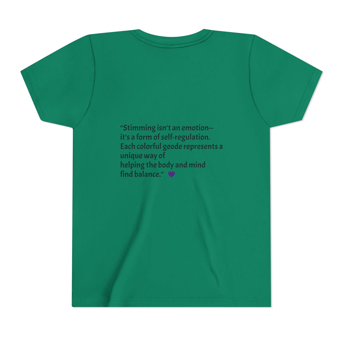 “Geo Flaps With Sticks!” Stimming Geode -Autism Self Sensory Regulation Youth Tee - Geo Rocks The 'Tism