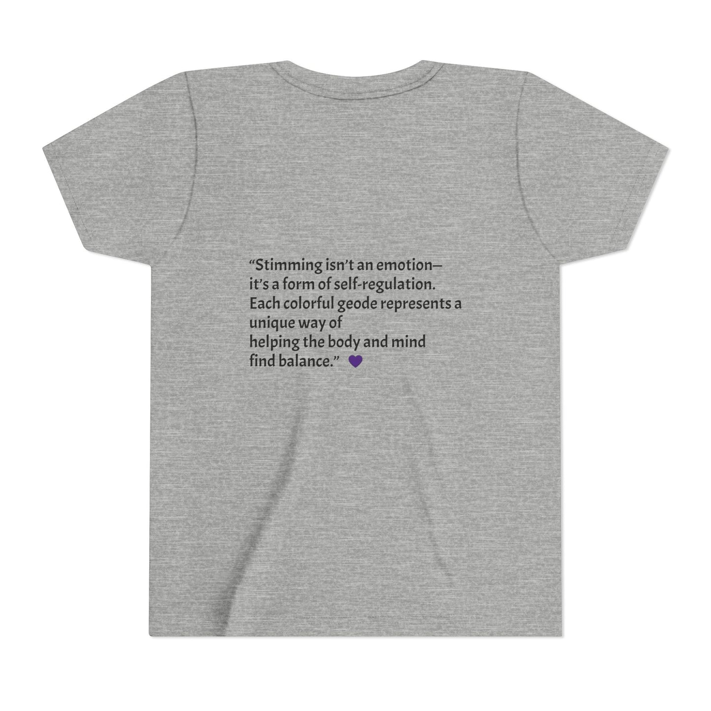 “GEO Flaps with Sticks!” Stimming Geode -Autism Self Sensory Regulation Youth Tee - Geo Rocks The 'Tism