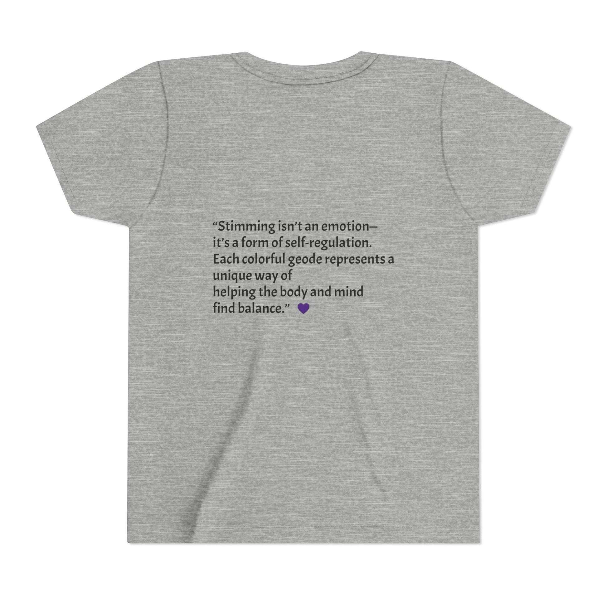 “GEO Flaps with Sticks!” Stimming Geode -Autism Self Sensory Regulation Youth Tee - Geo Rocks The 'Tism