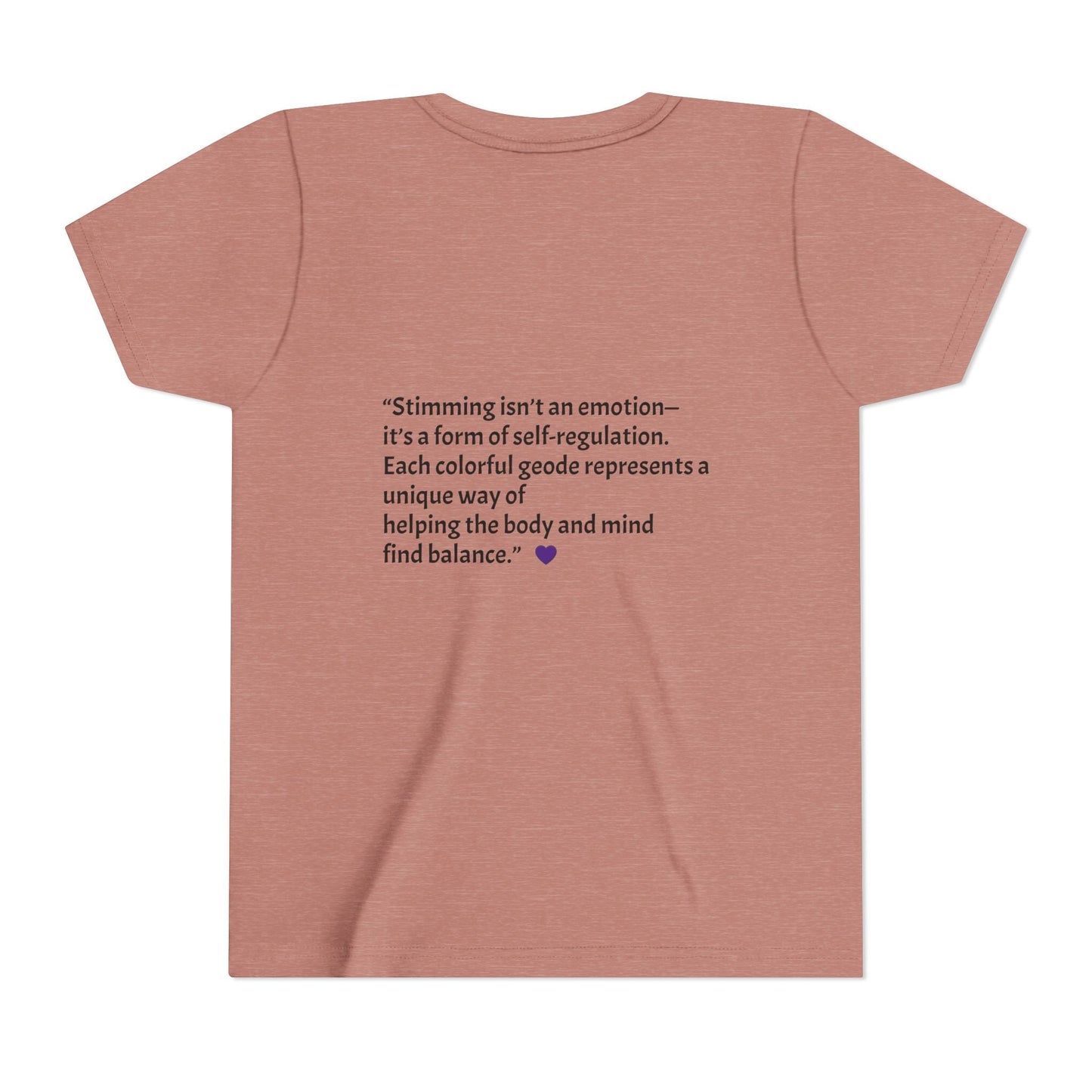 “GEO Flaps with Sticks!” Stimming Geode -Autism Self Sensory Regulation Youth Tee - Geo Rocks The 'Tism