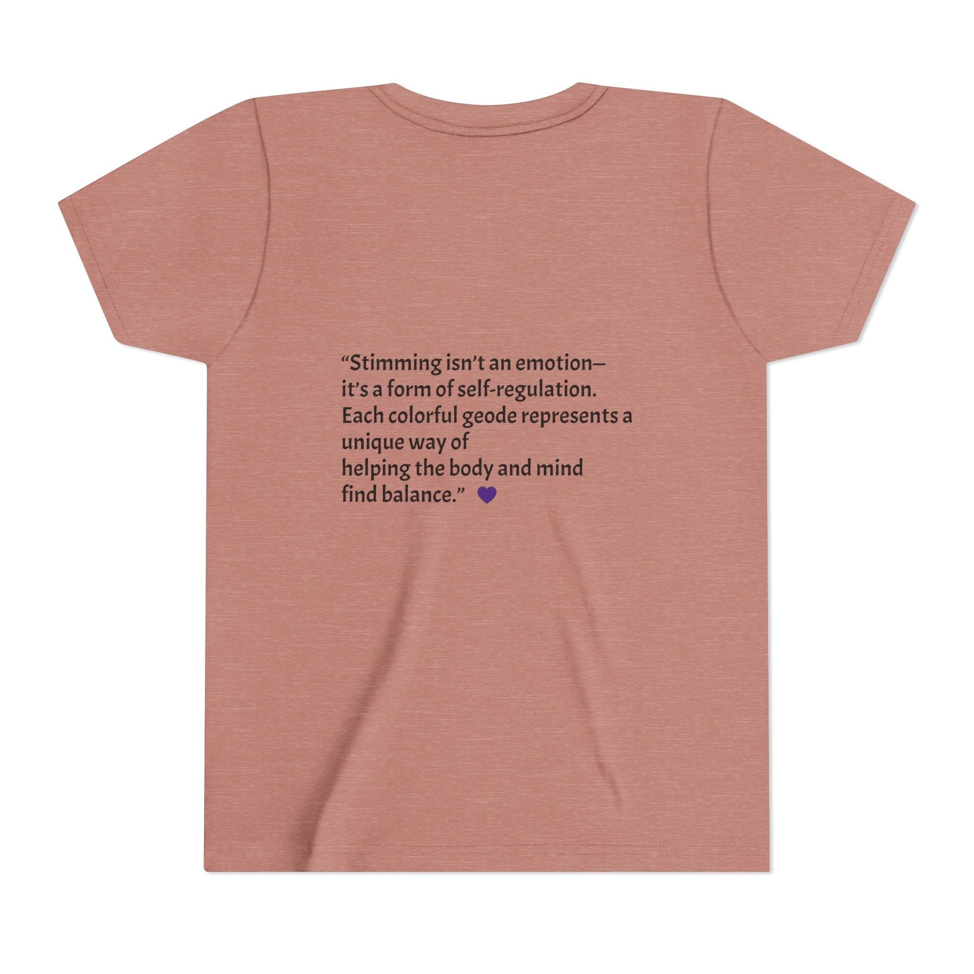 “GEO Flaps with Sticks!” Stimming Geode -Autism Self Sensory Regulation Youth Tee - Geo Rocks The 'Tism