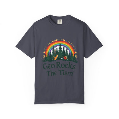 "Geo Rocks The 'Tism" Forest Design Garment - Dyed T-Shirt | Comfort Colors | 9 Colors, S–4XL - Geo Rocks The 'Tism