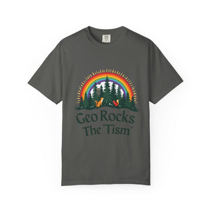 "Geo Rocks The 'Tism" Forest Design Garment - Dyed T-Shirt | Comfort Colors | 9 Colors, S–4XL - Geo Rocks The 'Tism