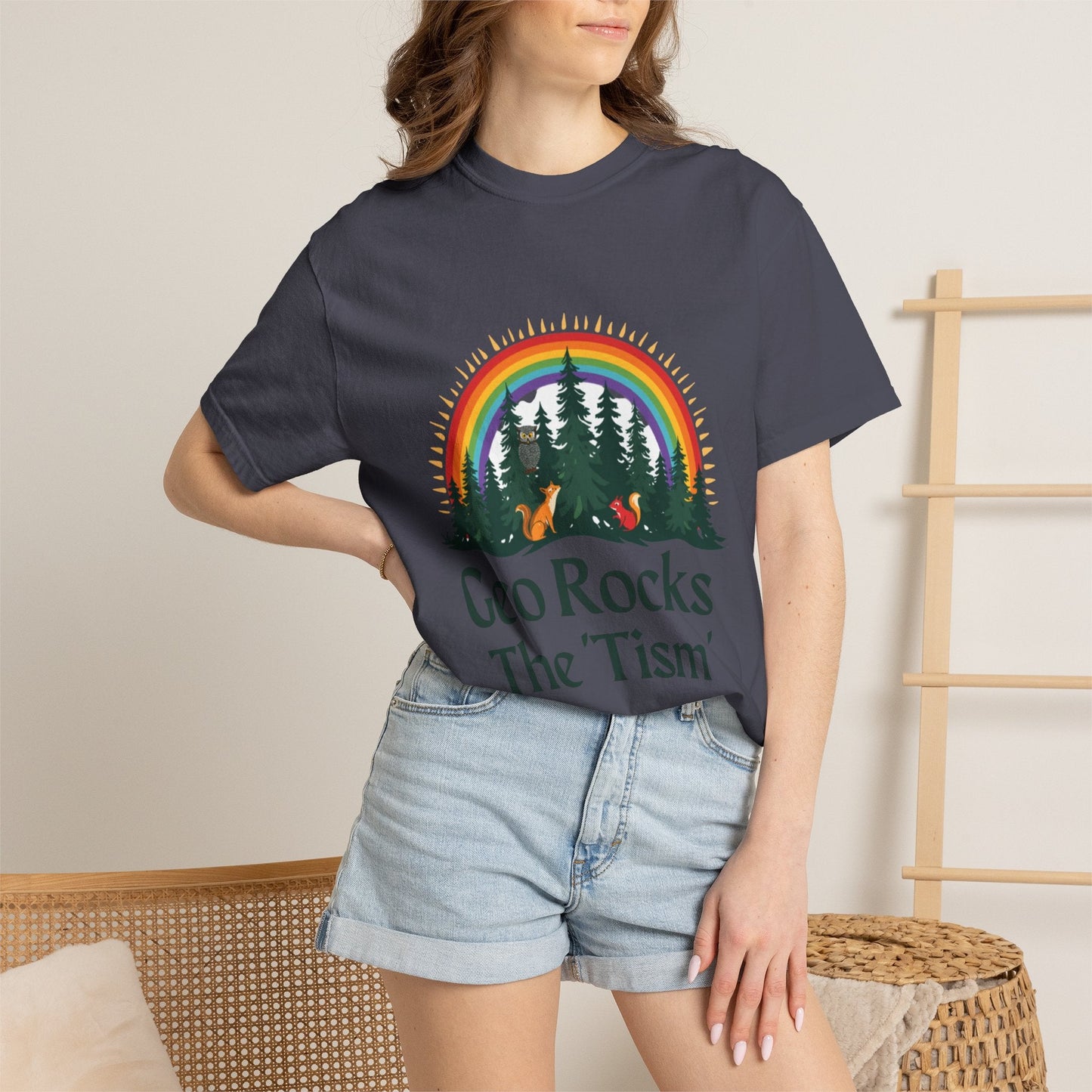 "Geo Rocks The 'Tism" Forest Design Garment - Dyed T-Shirt | Comfort Colors | 9 Colors, S–4XL - Geo Rocks The 'Tism