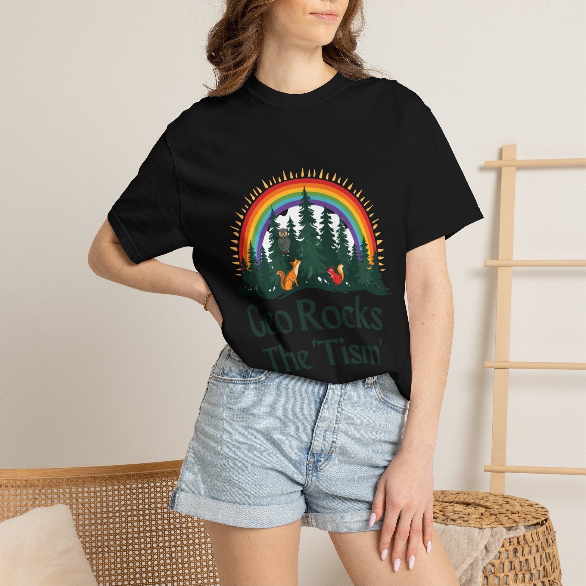 "Geo Rocks The 'Tism" Forest Design Garment - Dyed T-Shirt | Comfort Colors | 9 Colors, S–4XL - Geo Rocks The 'Tism
