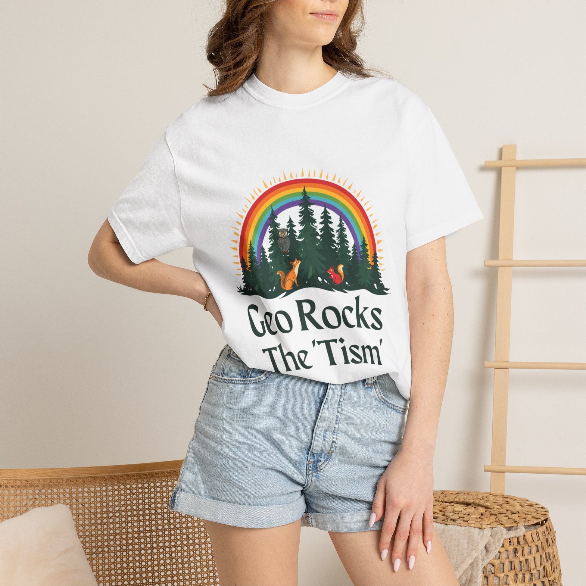 "Geo Rocks The 'Tism" Forest Design Garment - Dyed T-Shirt | Comfort Colors | 9 Colors, S–4XL - Geo Rocks The 'Tism