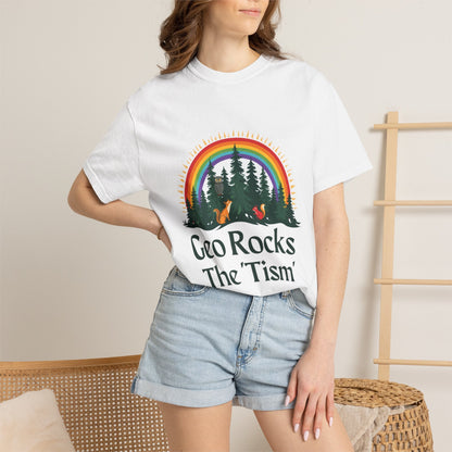 "Geo Rocks The 'Tism" Forest Design Garment - Dyed T-Shirt | Comfort Colors | 9 Colors, S–4XL - Geo Rocks The 'Tism