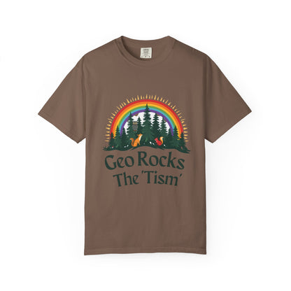 "Geo Rocks The 'Tism" Forest Design Garment - Dyed T-Shirt | Comfort Colors | 9 Colors, S–4XL - Geo Rocks The 'Tism