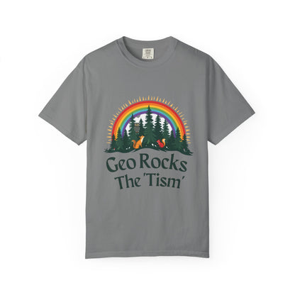 "Geo Rocks The 'Tism" Forest Design Garment - Dyed T-Shirt | Comfort Colors | 9 Colors, S–4XL - Geo Rocks The 'Tism