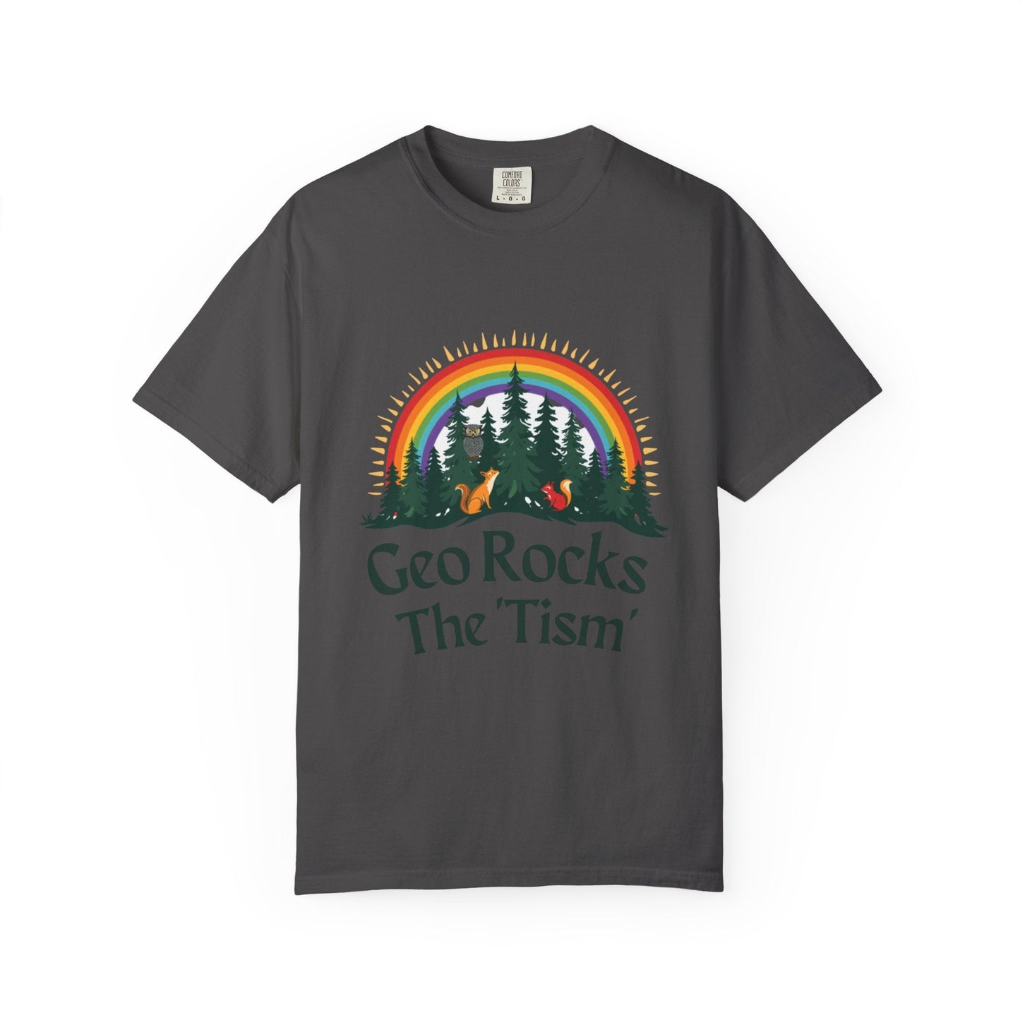 "Geo Rocks The 'Tism" Forest Design Garment - Dyed T-Shirt | Comfort Colors | 9 Colors, S–4XL - Geo Rocks The 'Tism