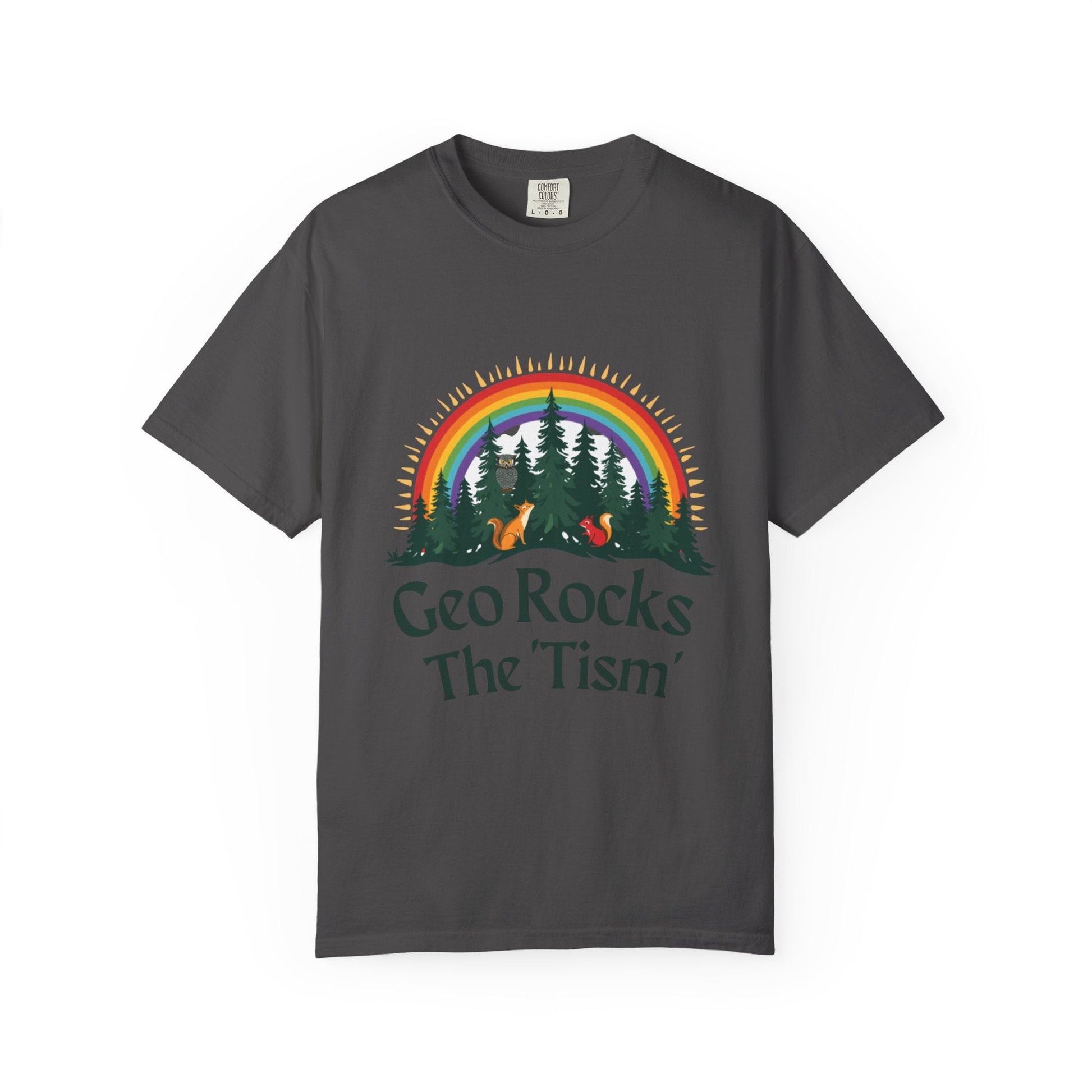"Geo Rocks The 'Tism" Forest Design Garment - Dyed T-Shirt | Comfort Colors | 9 Colors, S–4XL - Geo Rocks The 'Tism