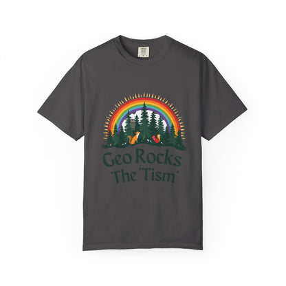 "Geo Rocks The 'Tism" Forest Design Garment - Dyed T-Shirt | Comfort Colors | 9 Colors, S–4XL - Geo Rocks The 'Tism