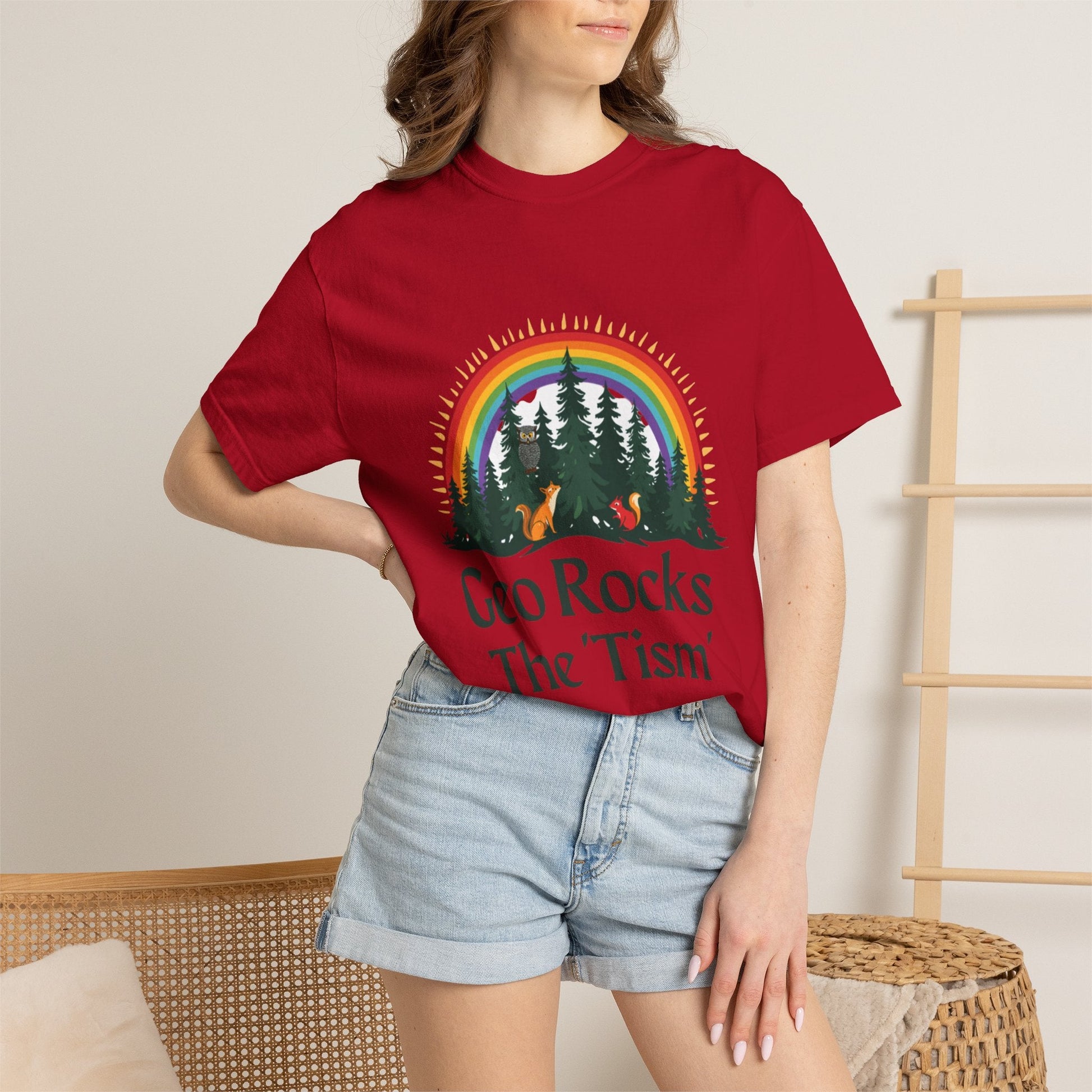 "Geo Rocks The 'Tism" Forest Design Garment - Dyed T-Shirt | Comfort Colors | 9 Colors, S–4XL - Geo Rocks The 'Tism