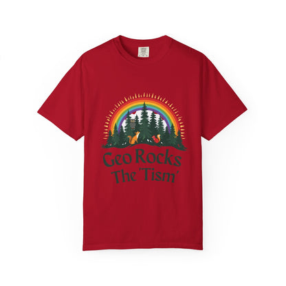 "Geo Rocks The 'Tism" Forest Design Garment - Dyed T-Shirt | Comfort Colors | 9 Colors, S–4XL - Geo Rocks The 'Tism