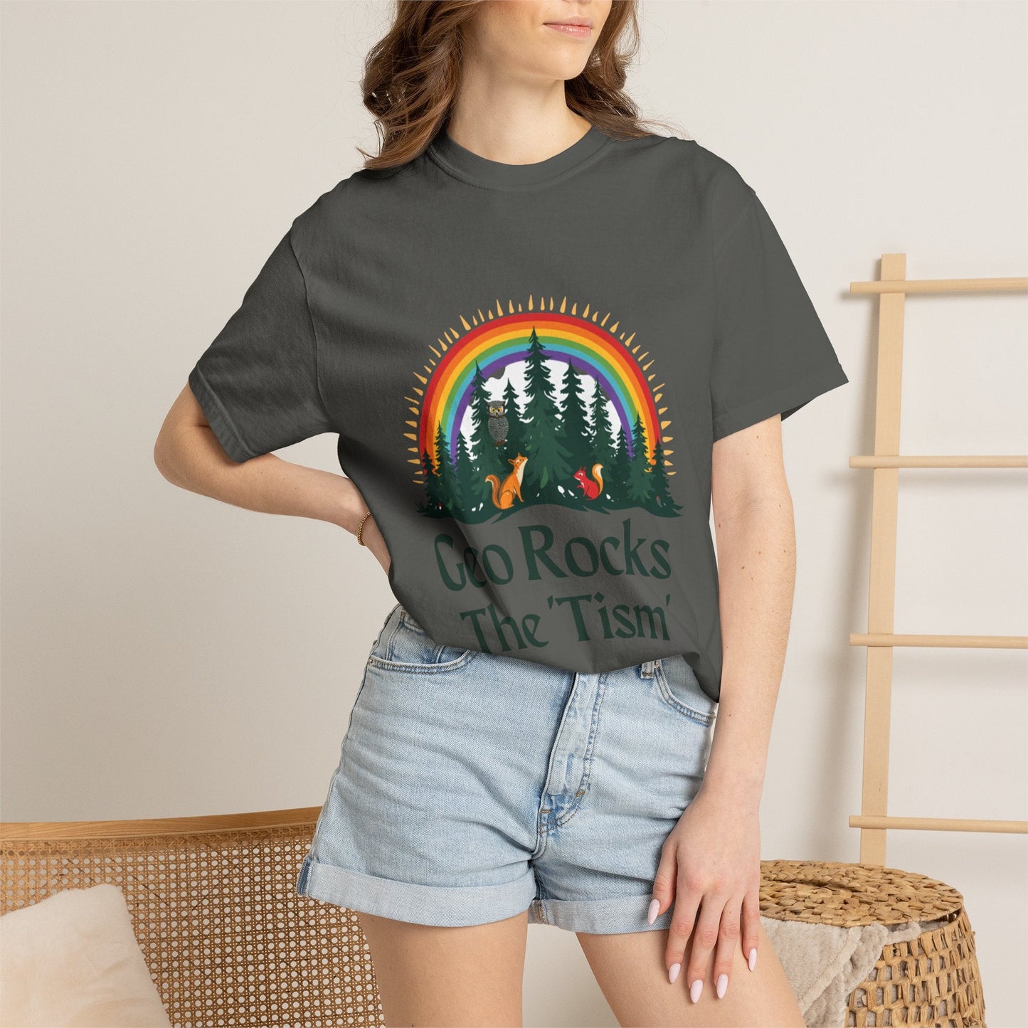 "Geo Rocks The 'Tism" Forest Design Garment - Dyed T-Shirt | Comfort Colors | 9 Colors, S–4XL - Geo Rocks The 'Tism