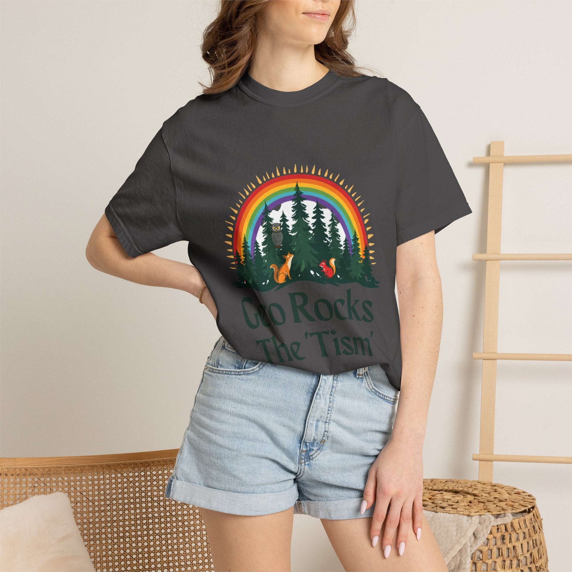 "Geo Rocks The 'Tism" Forest Design Garment - Dyed T-Shirt | Comfort Colors | 9 Colors, S–4XL - Geo Rocks The 'Tism