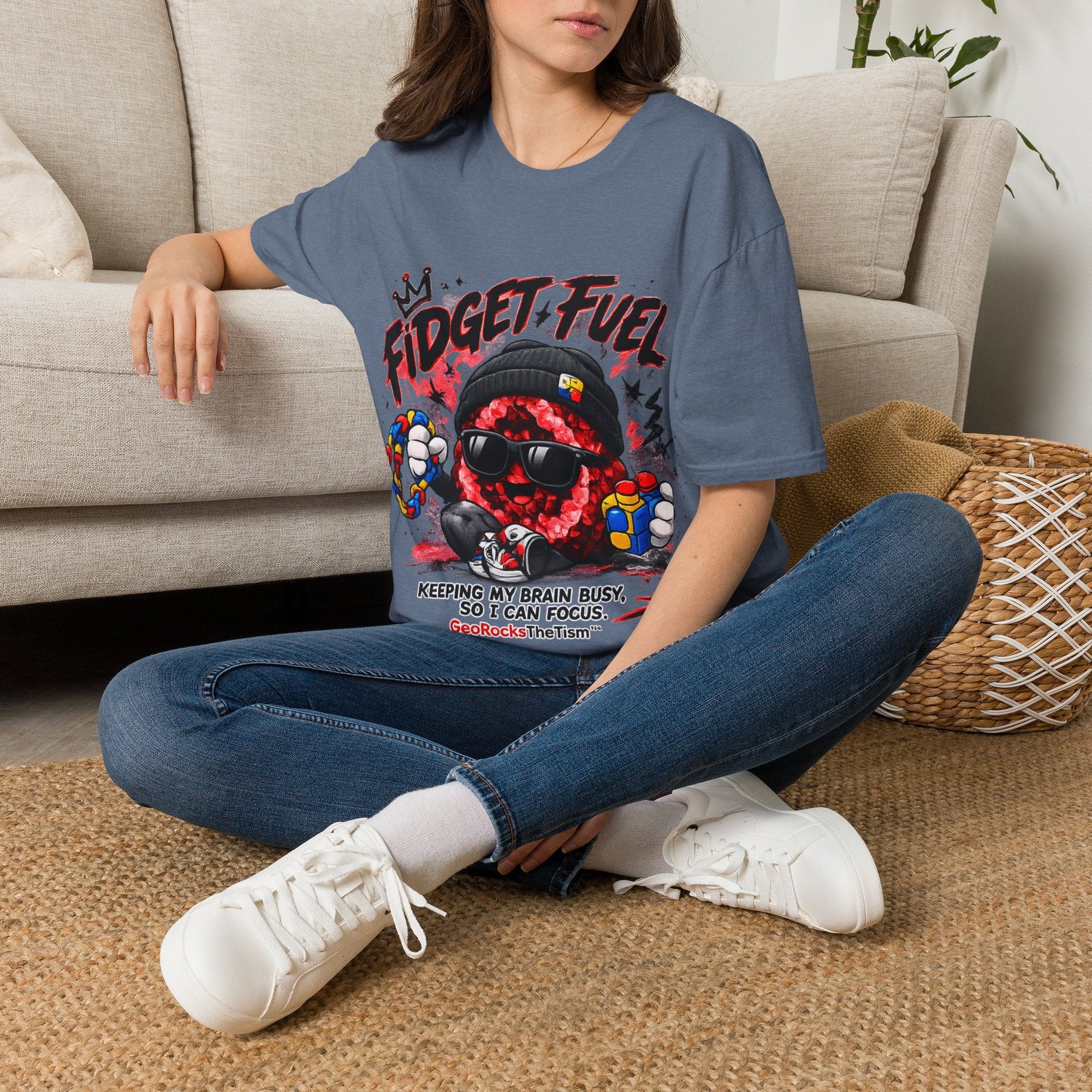 Geo Rocks the 'Tism Teen Stimming Geode "Fidget Fuel" Tee - Geo Rocks The 'Tism