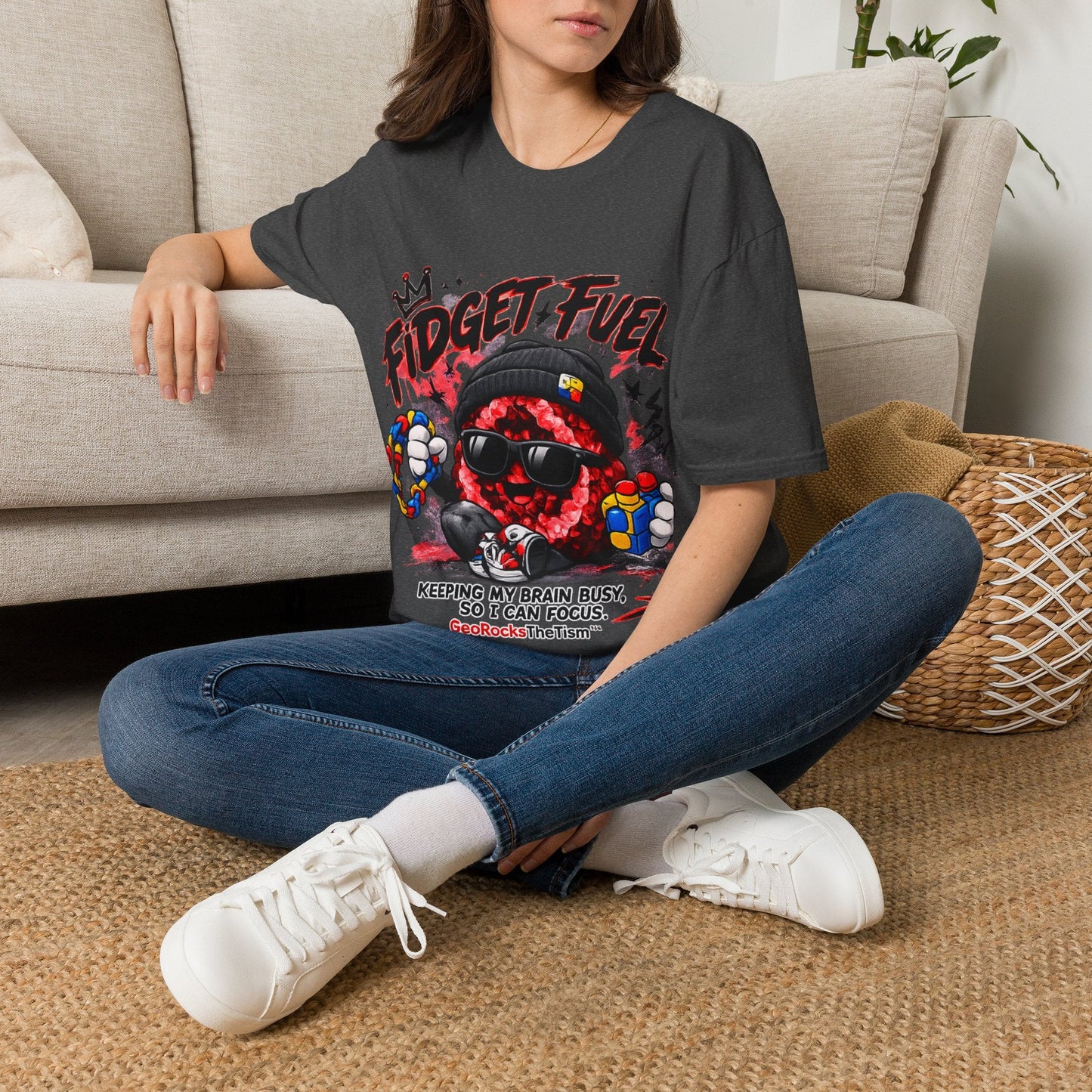 Geo Rocks the 'Tism Teen Stimming Geode "Fidget Fuel" Tee - Geo Rocks The 'Tism