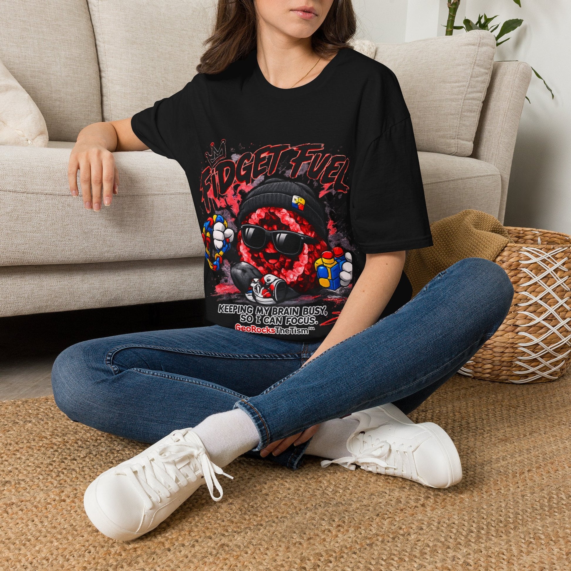 Geo Rocks the 'Tism Teen Stimming Geode "Fidget Fuel" Tee - Geo Rocks The 'Tism