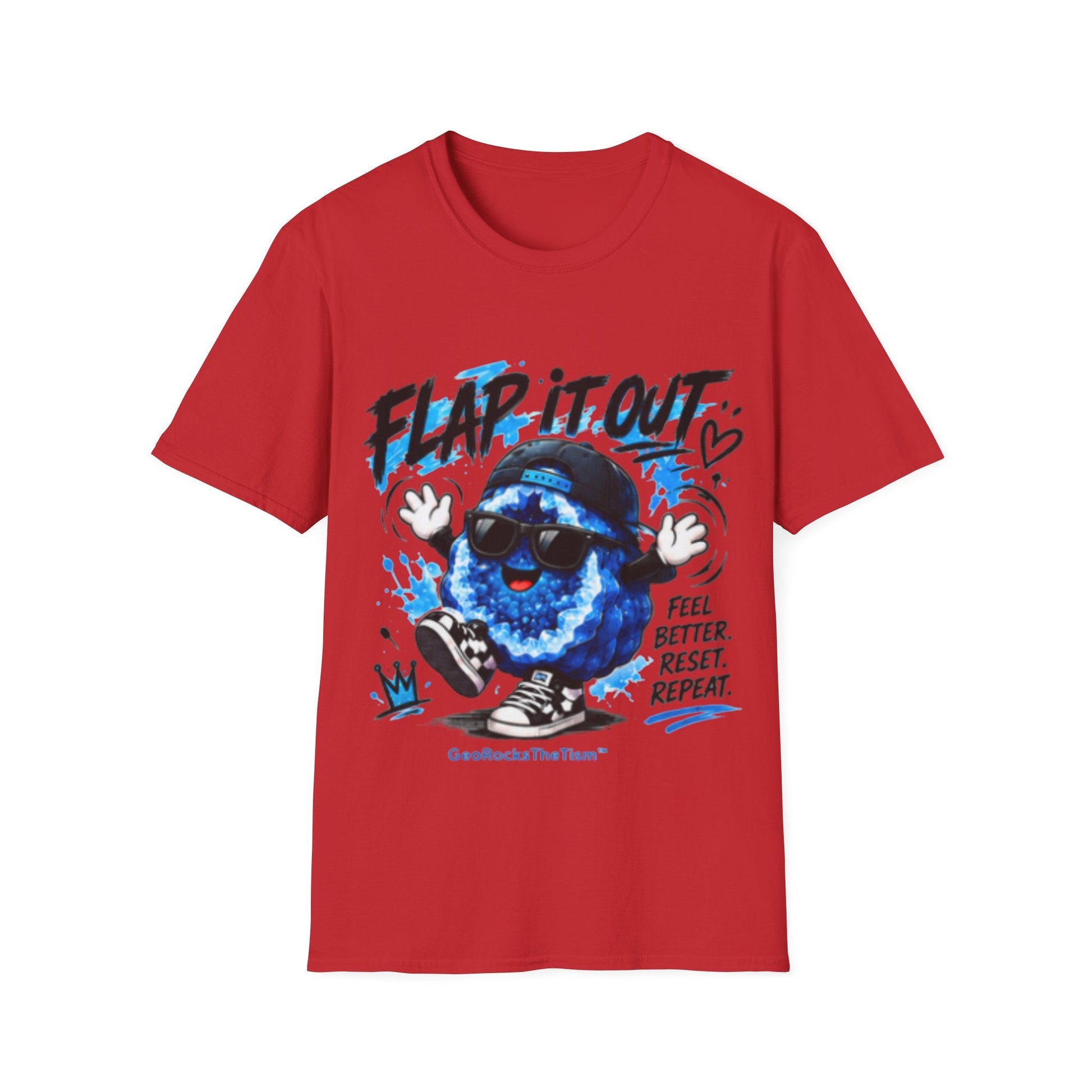 Geo Rocks the 'Tism Teen Stimming Geode "Flap It Out" Tee - Geo Rocks The 'Tism