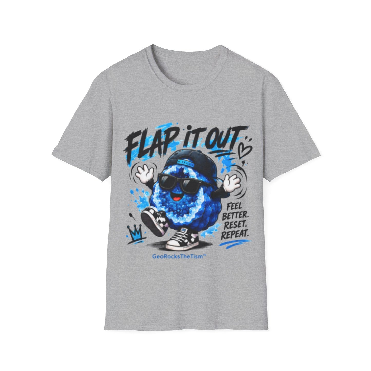 Geo Rocks the 'Tism Teen Stimming Geode "Flap It Out" Tee - Geo Rocks The 'Tism