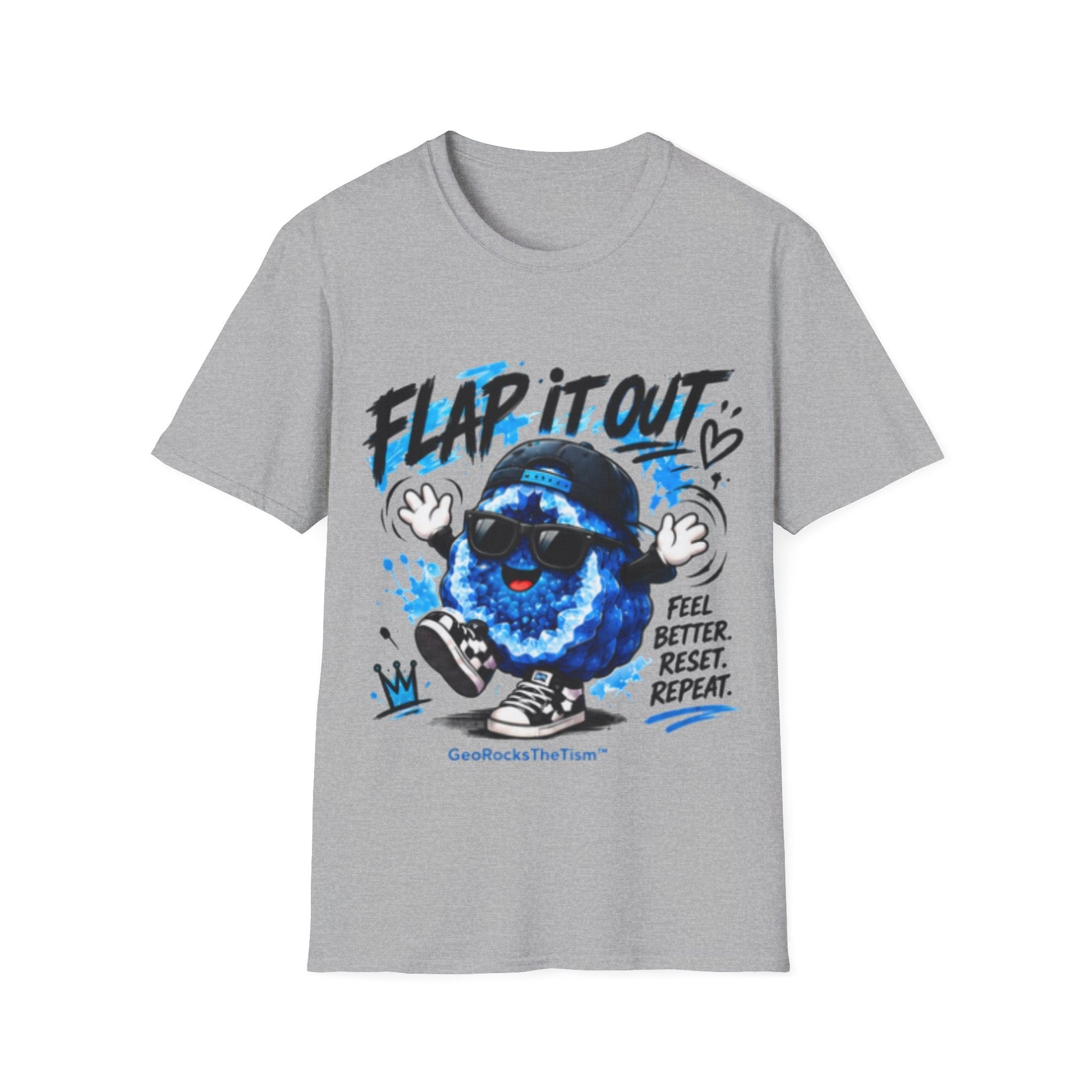 Geo Rocks the 'Tism Teen Stimming Geode "Flap It Out" Tee - Geo Rocks The 'Tism