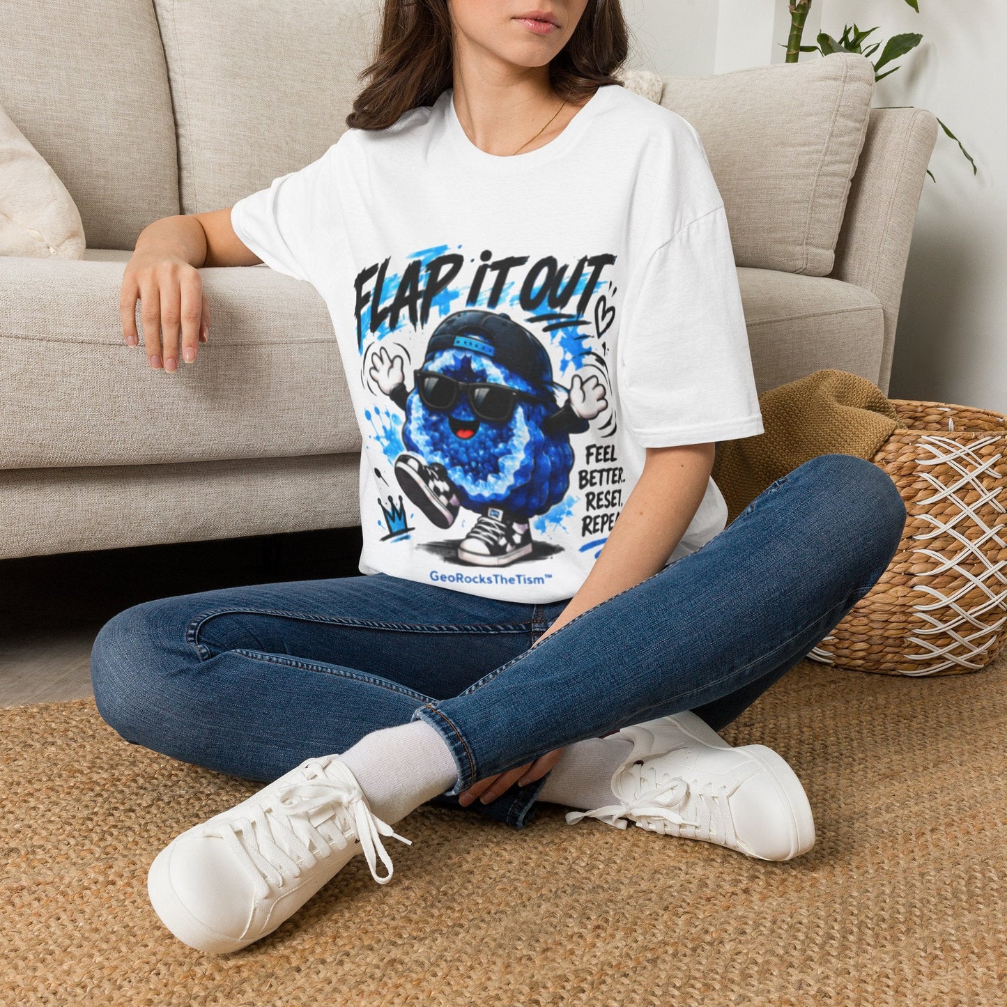 Geo Rocks the 'Tism Teen Stimming Geode "Flap It Out" Tee - Geo Rocks The 'Tism