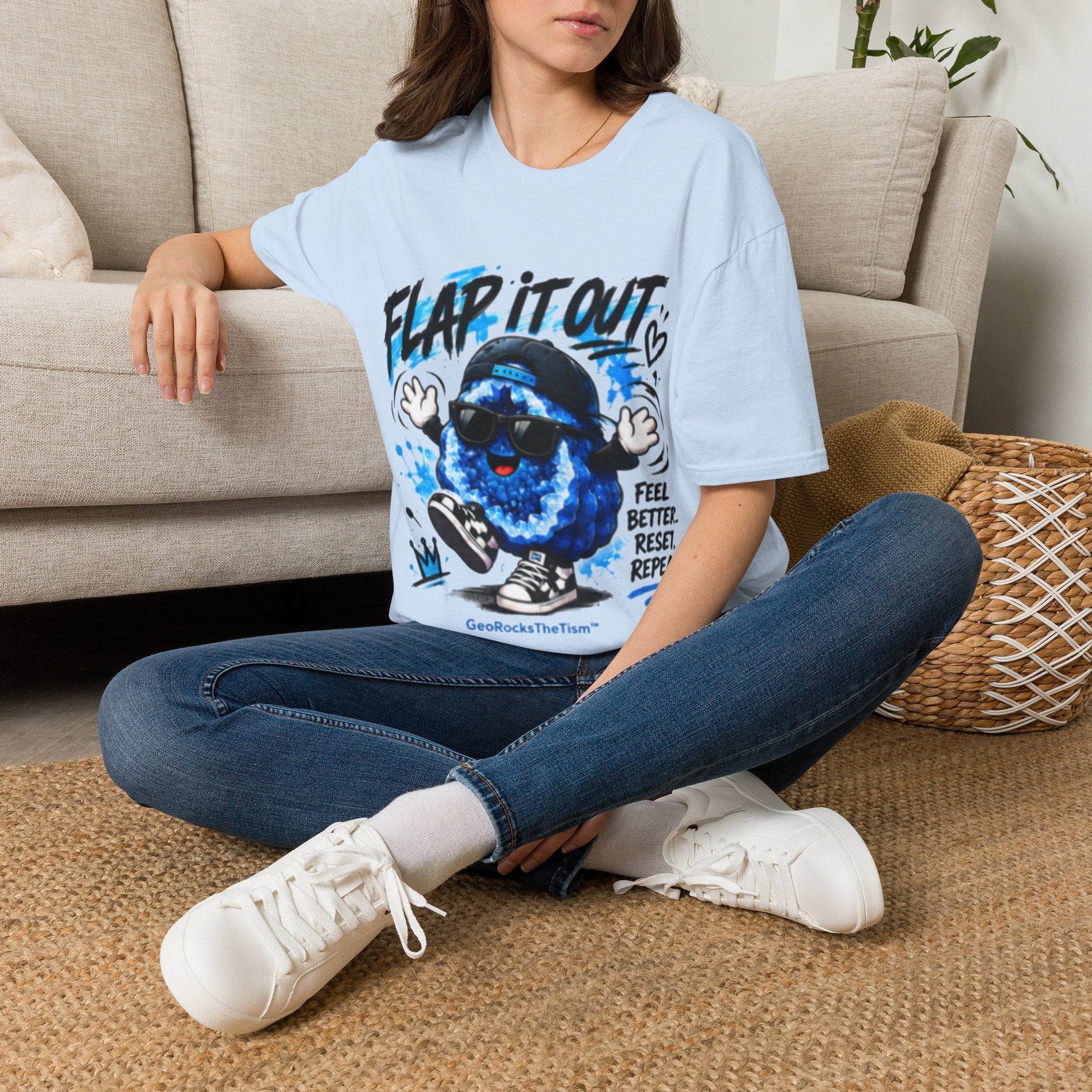 Geo Rocks the 'Tism Teen Stimming Geode "Flap It Out" Tee - Geo Rocks The 'Tism