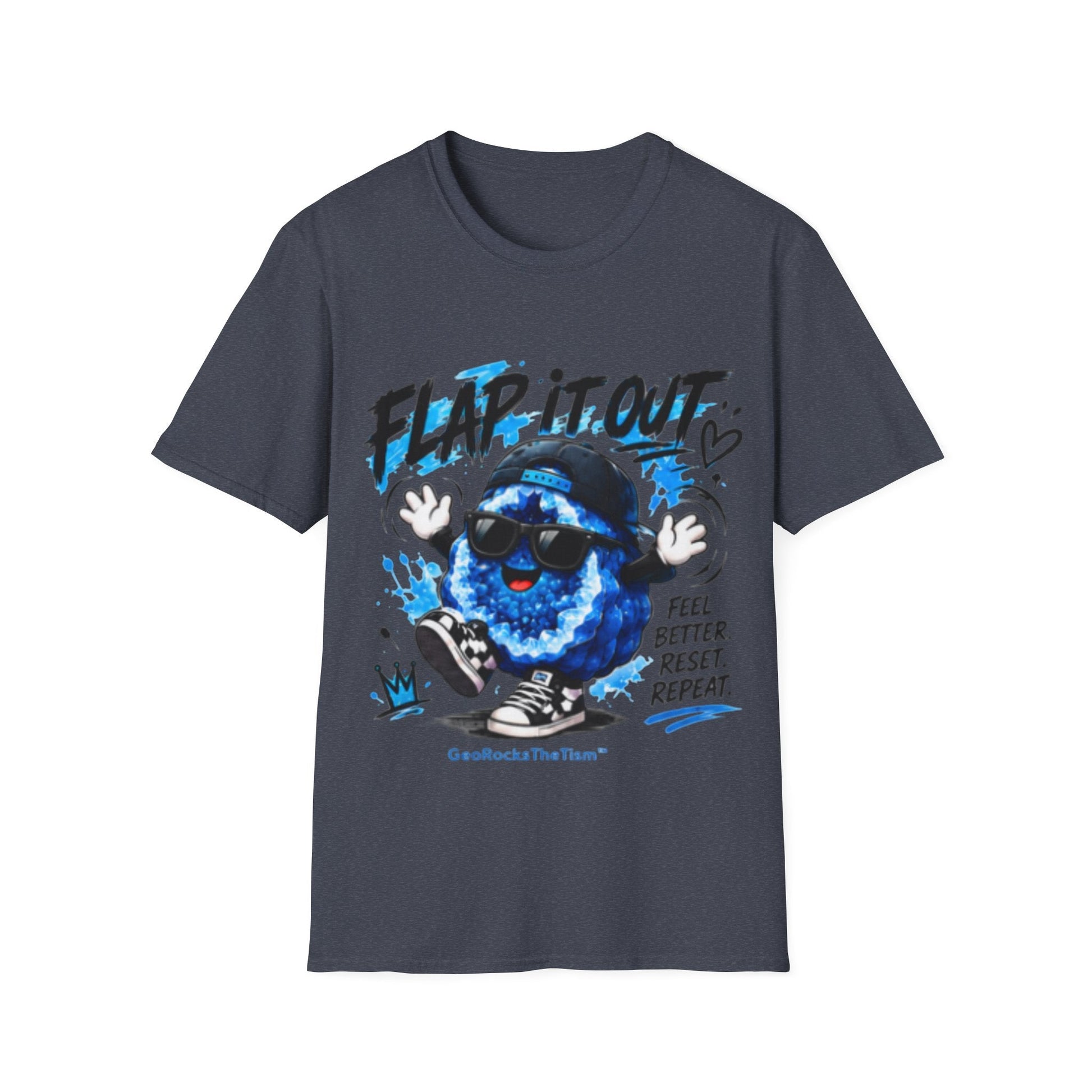 Geo Rocks the 'Tism Teen Stimming Geode "Flap It Out" Tee - Geo Rocks The 'Tism