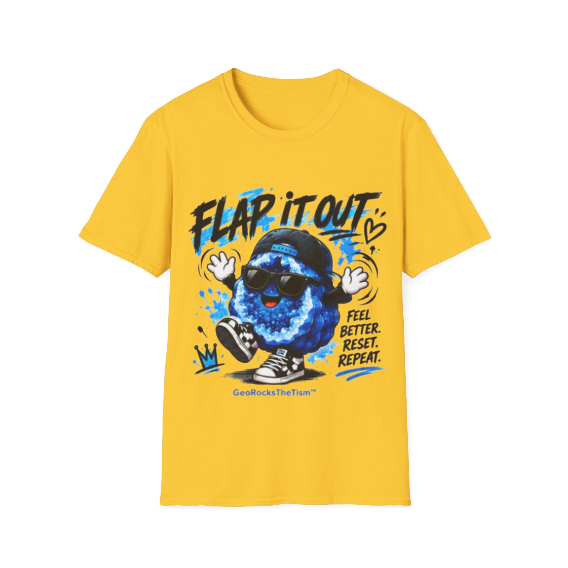 Geo Rocks the 'Tism Teen Stimming Geode "Flap It Out" Tee - Geo Rocks The 'Tism