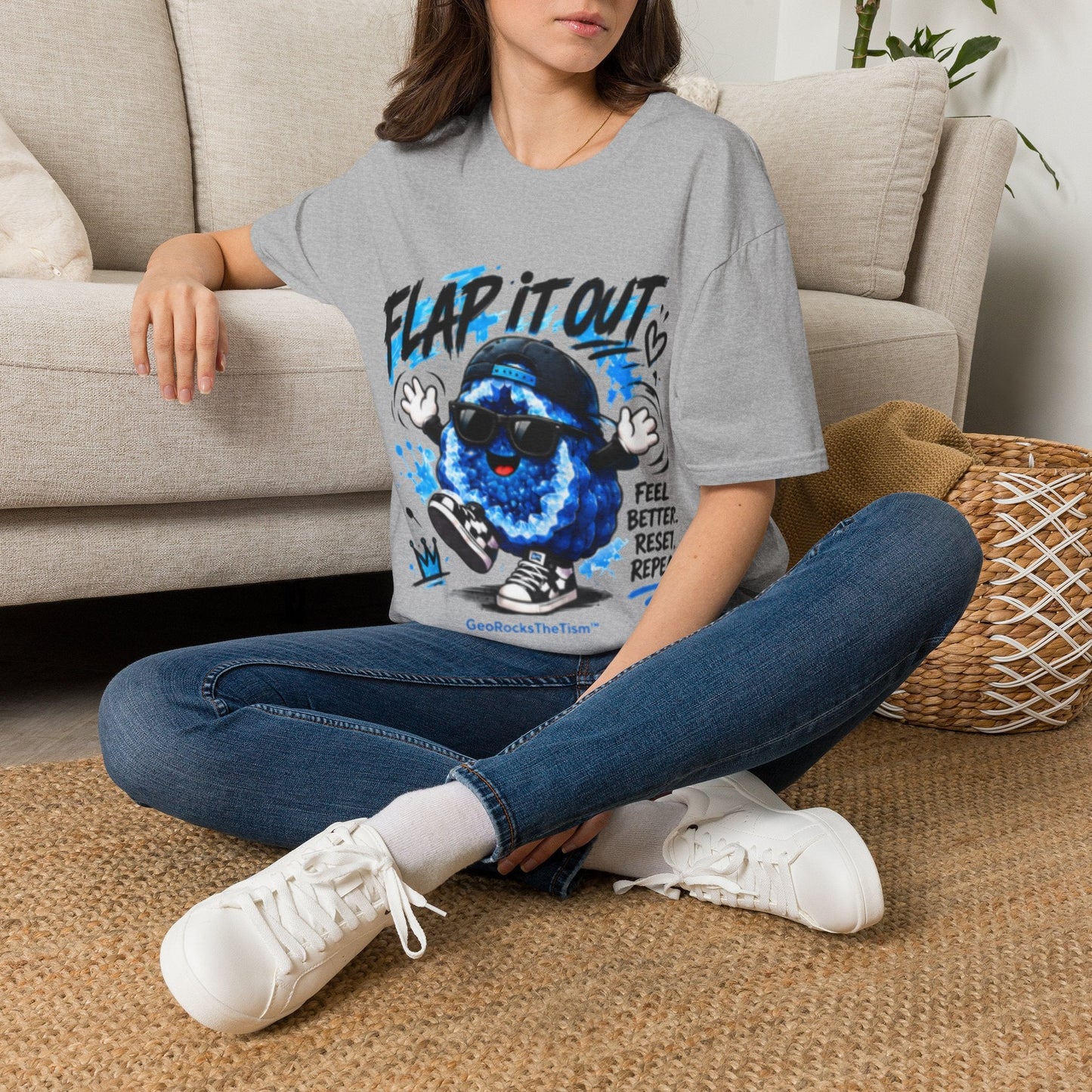 Geo Rocks the 'Tism Teen Stimming Geode "Flap It Out" Tee - Geo Rocks The 'Tism