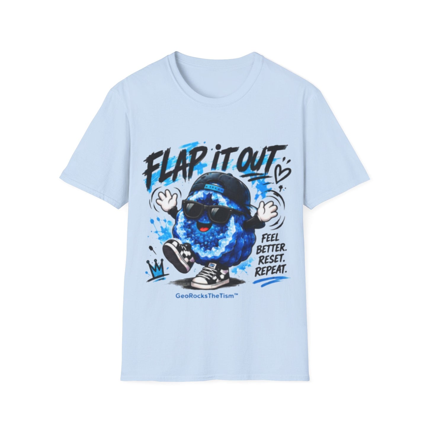 Geo Rocks the 'Tism Teen Stimming Geode "Flap It Out" Tee - Geo Rocks The 'Tism