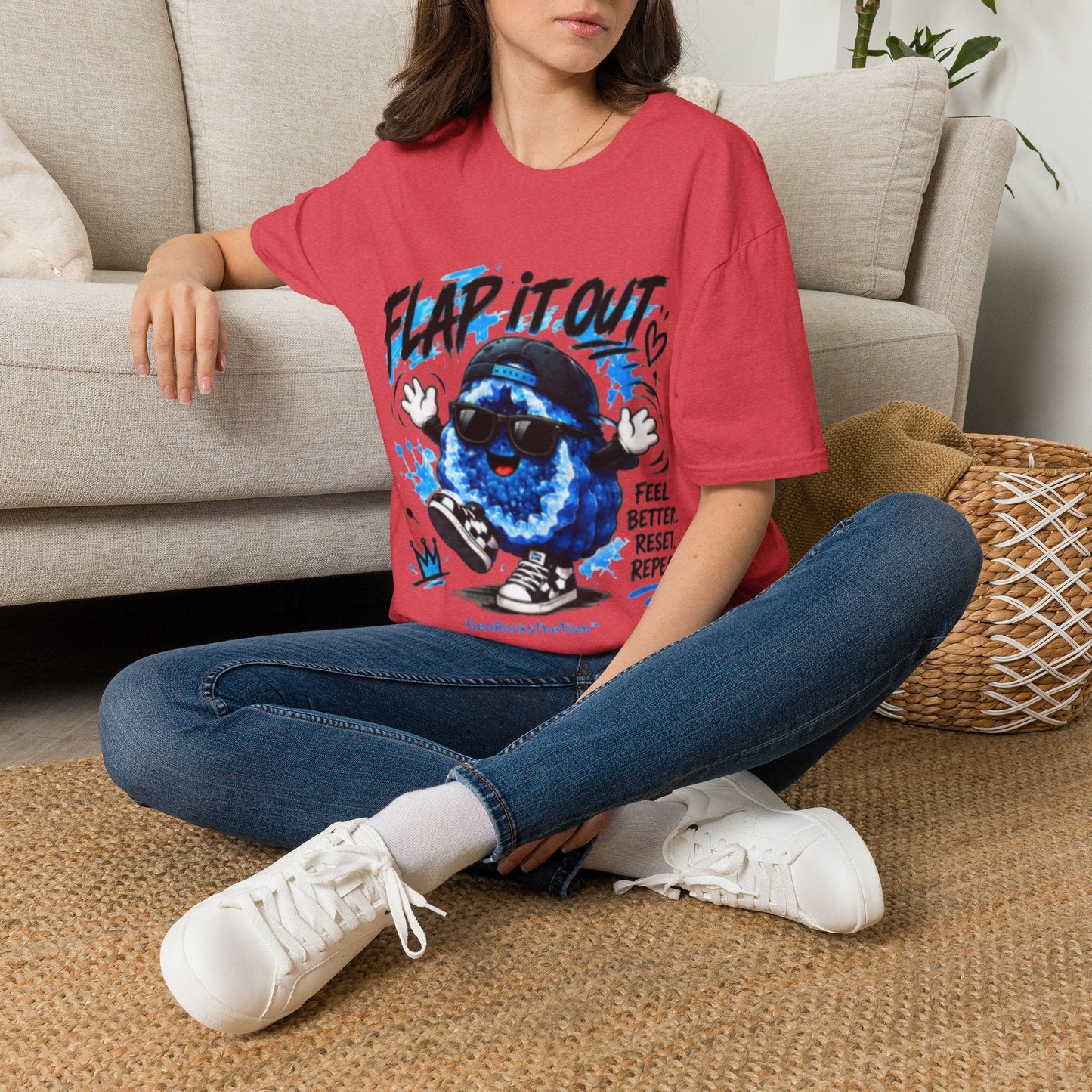 Geo Rocks the 'Tism Teen Stimming Geode "Flap It Out" Tee - Geo Rocks The 'Tism