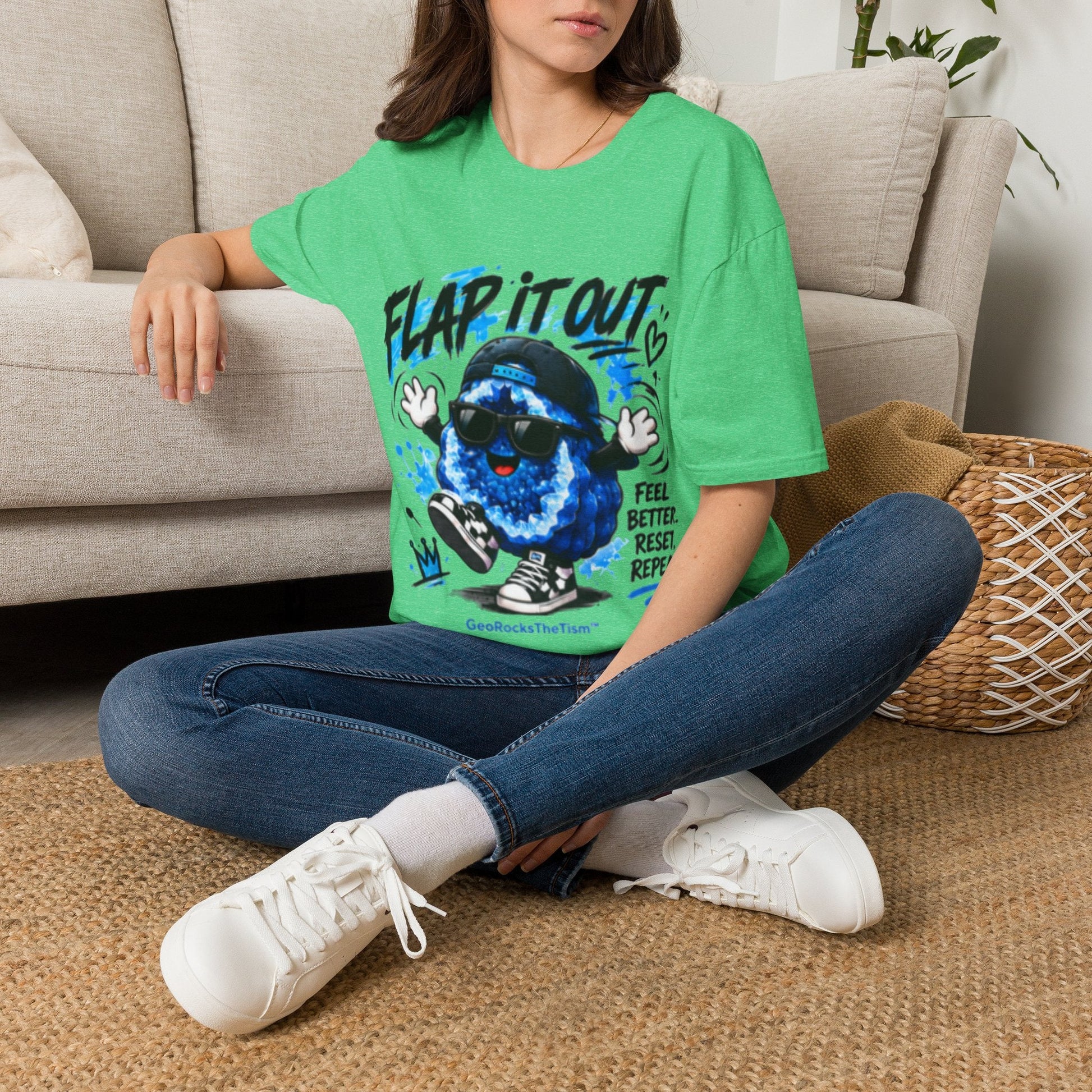 Geo Rocks the 'Tism Teen Stimming Geode "Flap It Out" Tee - Geo Rocks The 'Tism