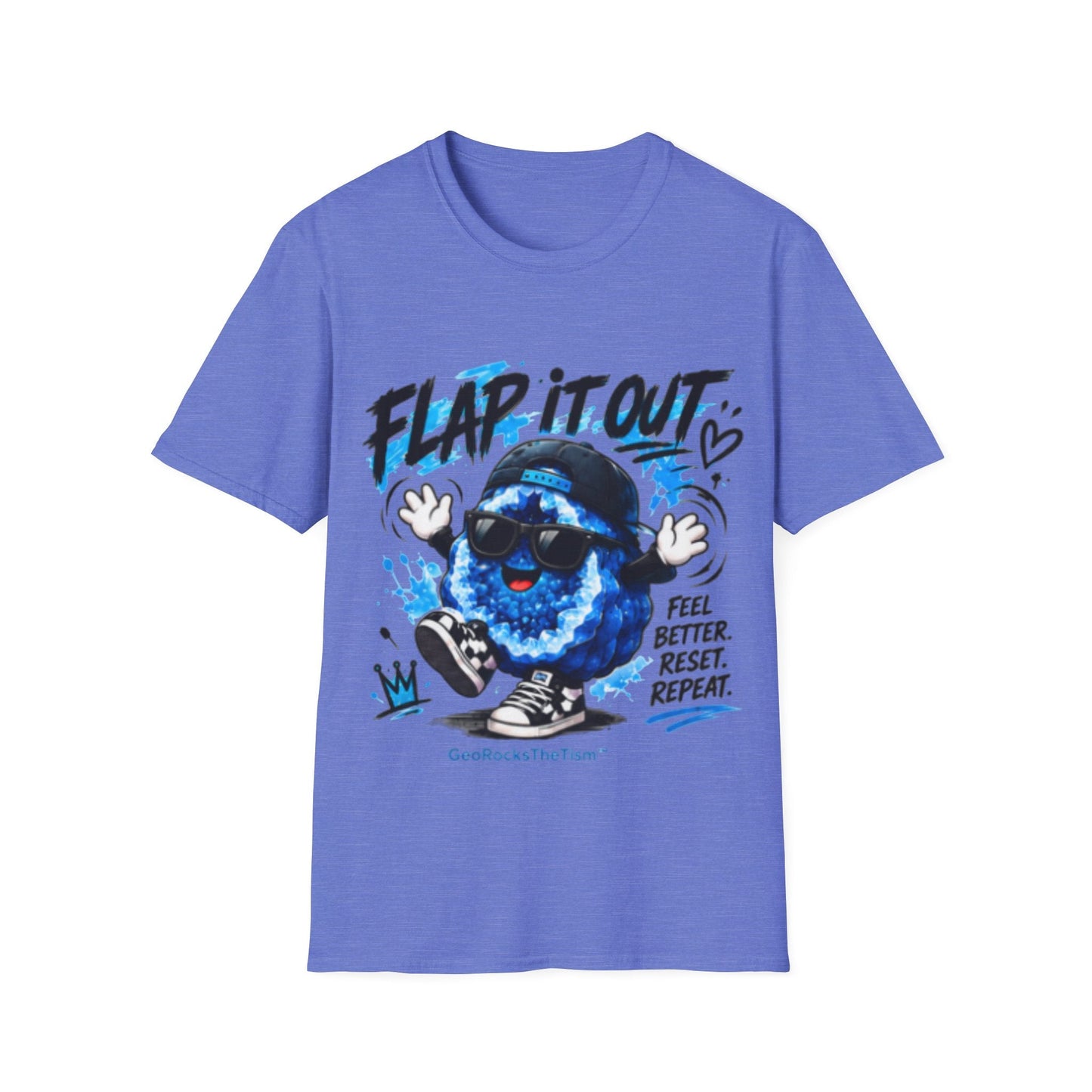 Geo Rocks the 'Tism Teen Stimming Geode "Flap It Out" Tee - Geo Rocks The 'Tism