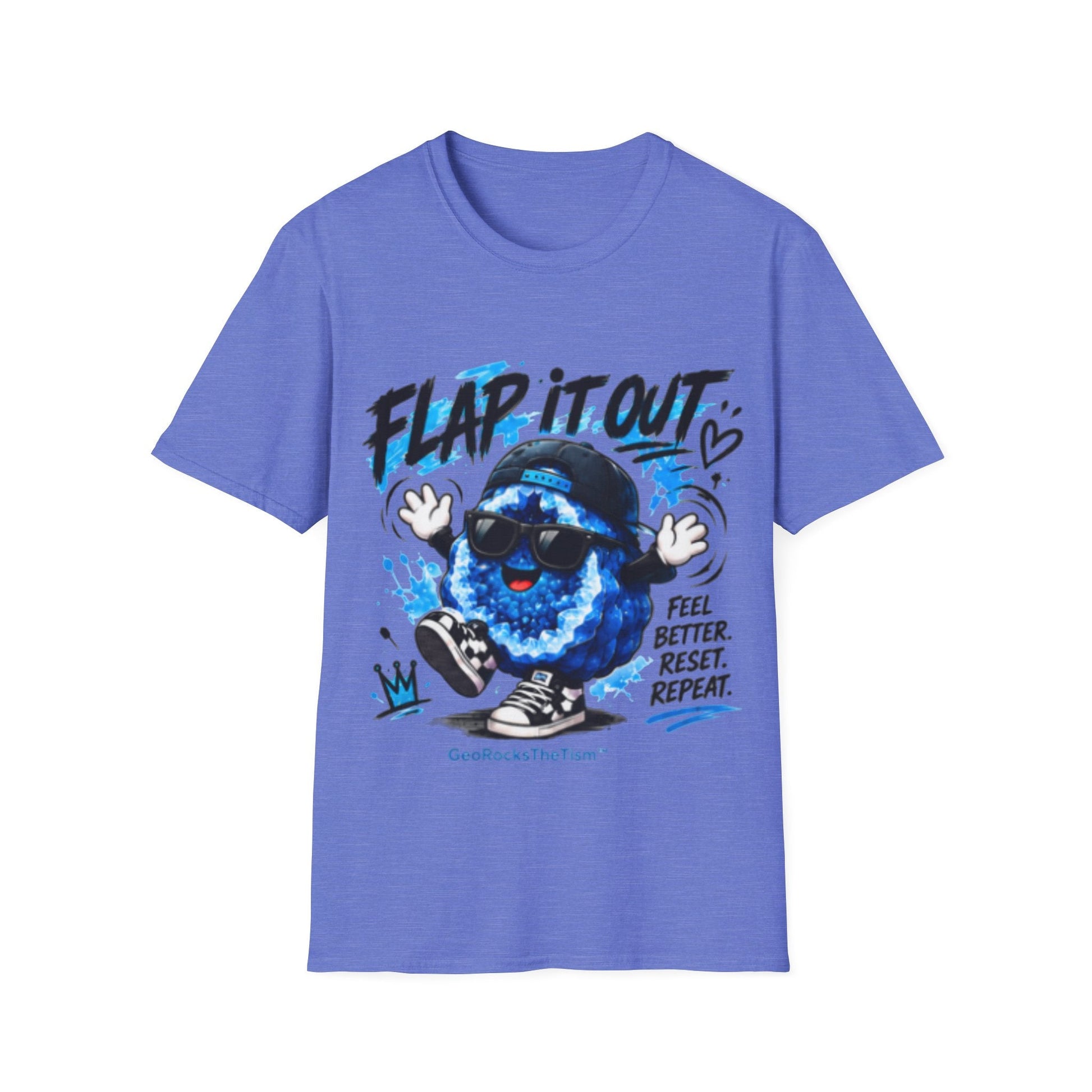 Geo Rocks the 'Tism Teen Stimming Geode "Flap It Out" Tee - Geo Rocks The 'Tism