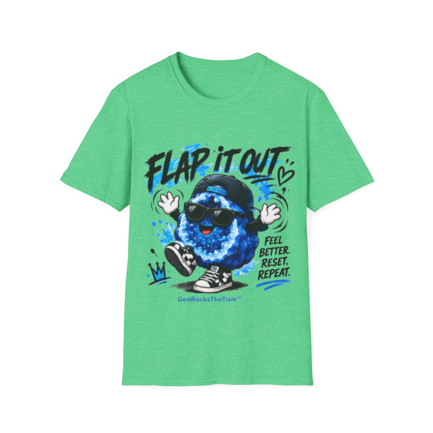 Geo Rocks the 'Tism Teen Stimming Geode "Flap It Out" Tee - Geo Rocks The 'Tism