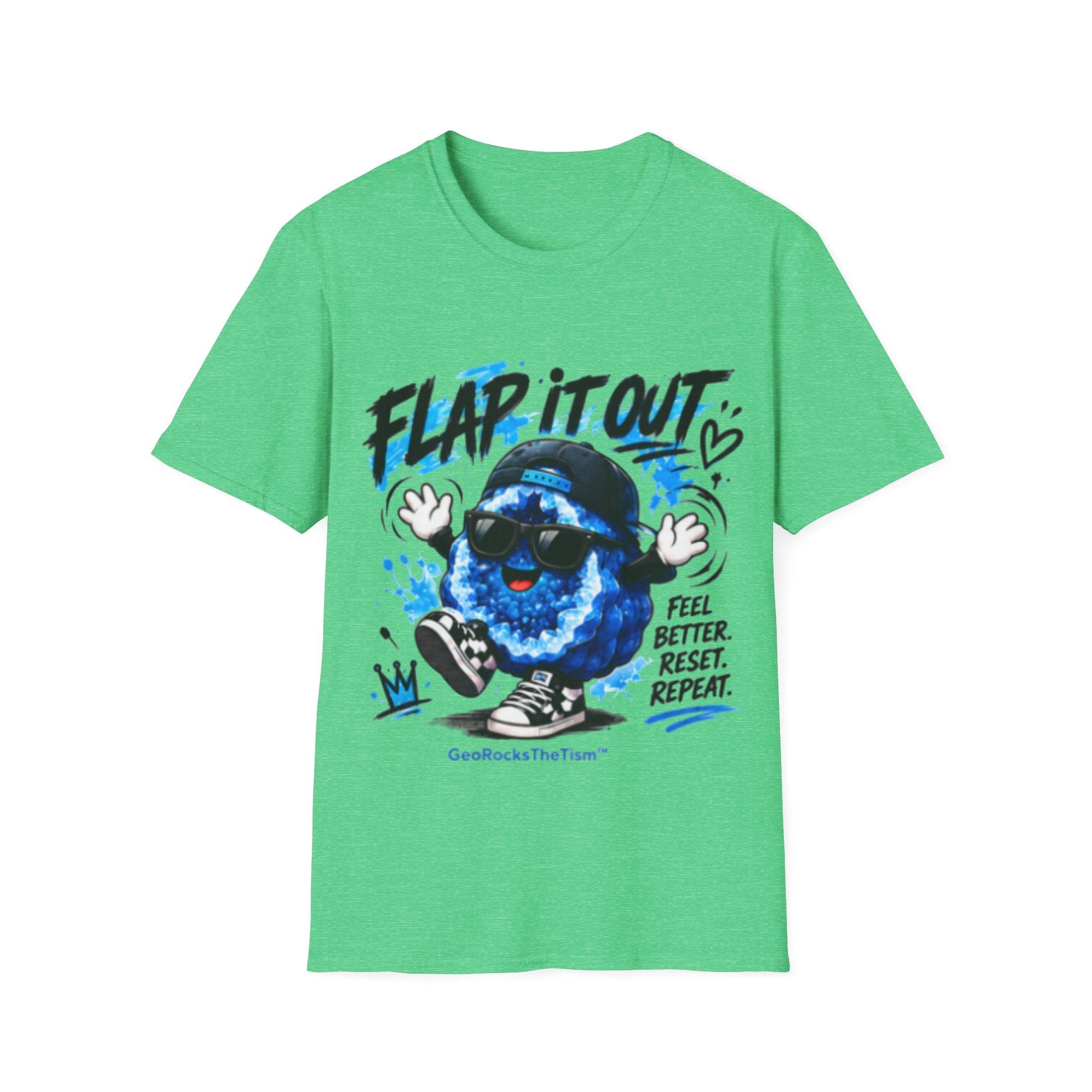 Geo Rocks the 'Tism Teen Stimming Geode "Flap It Out" Tee - Geo Rocks The 'Tism