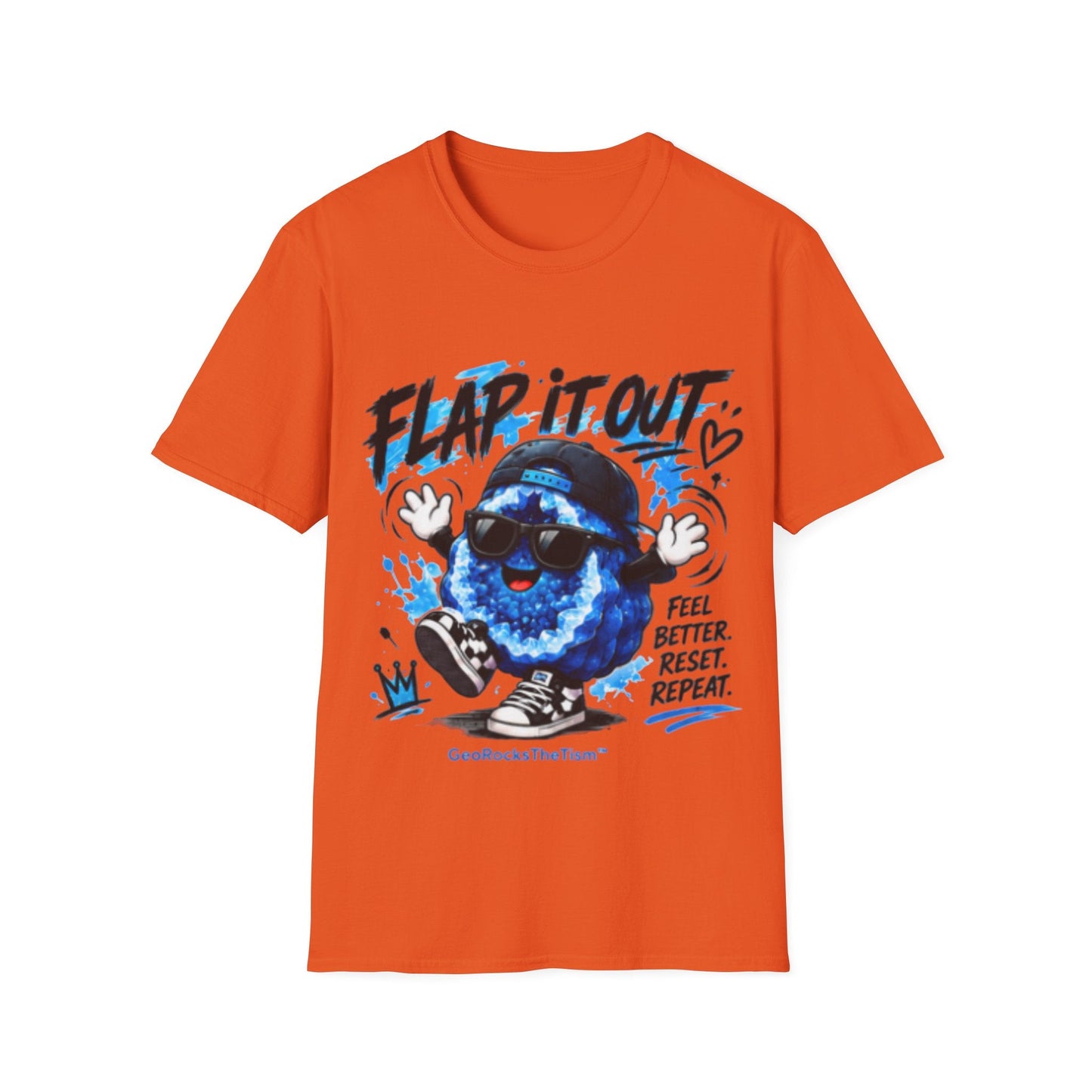 Geo Rocks the 'Tism Teen Stimming Geode "Flap It Out" Tee - Geo Rocks The 'Tism