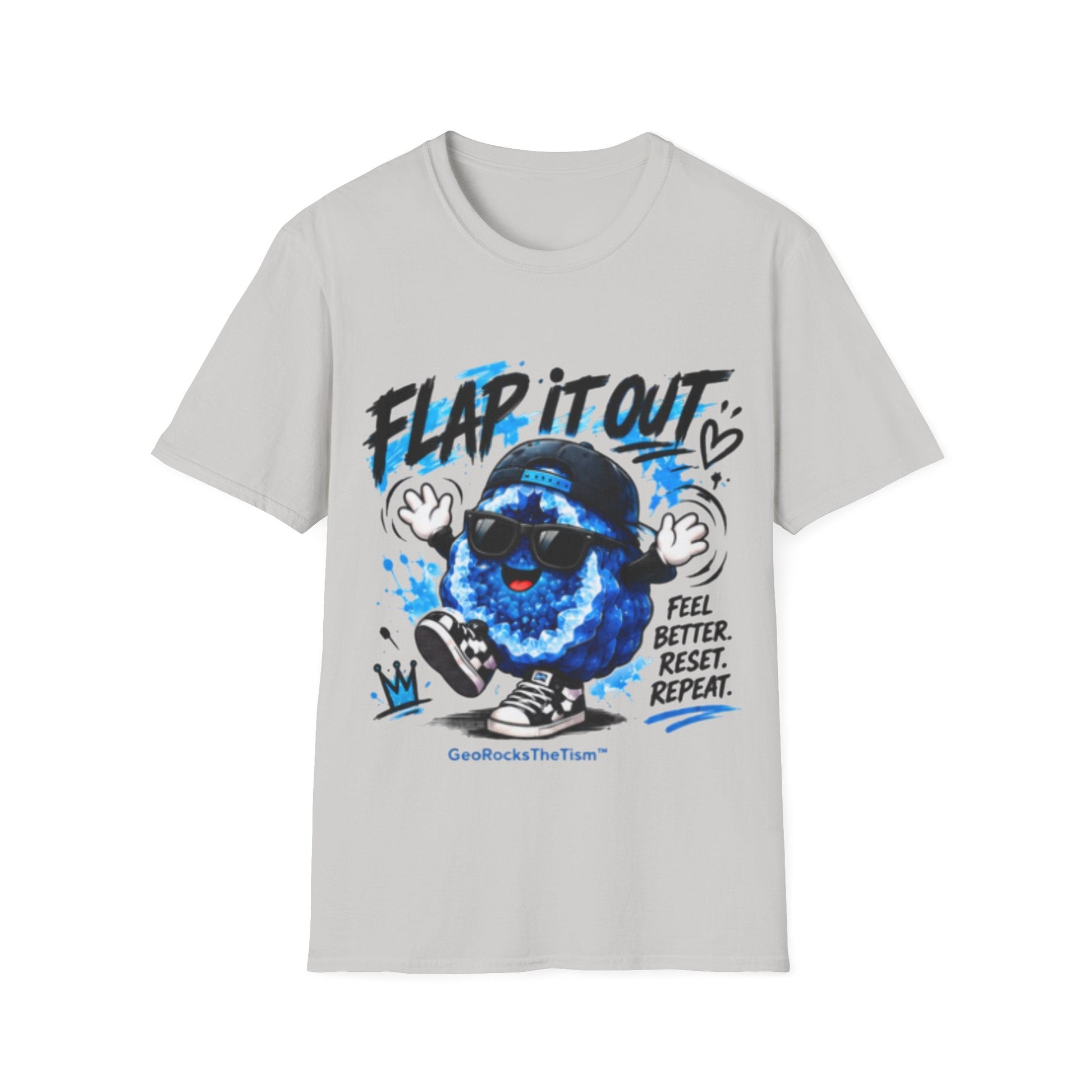 Geo Rocks the 'Tism Teen Stimming Geode "Flap It Out" Tee - Geo Rocks The 'Tism