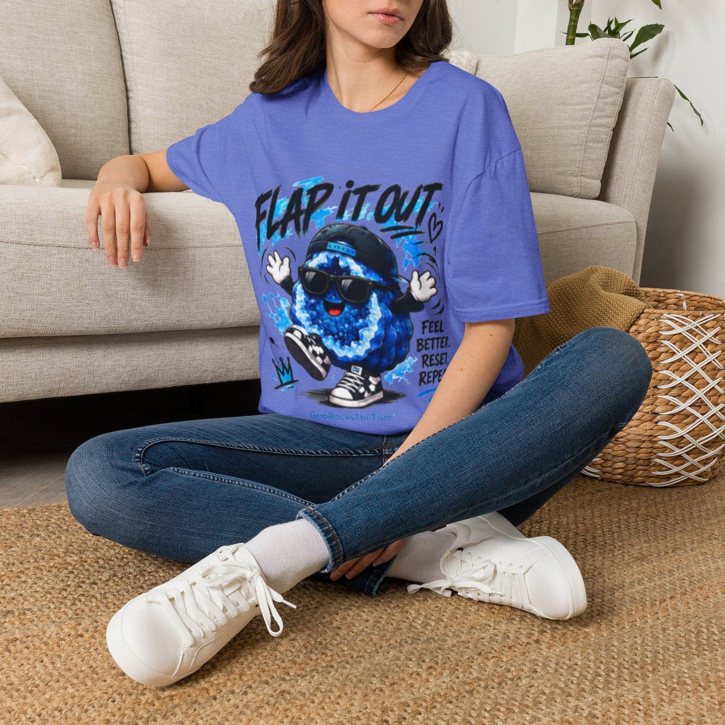Geo Rocks the 'Tism Teen Stimming Geode "Flap It Out" Tee - Geo Rocks The 'Tism
