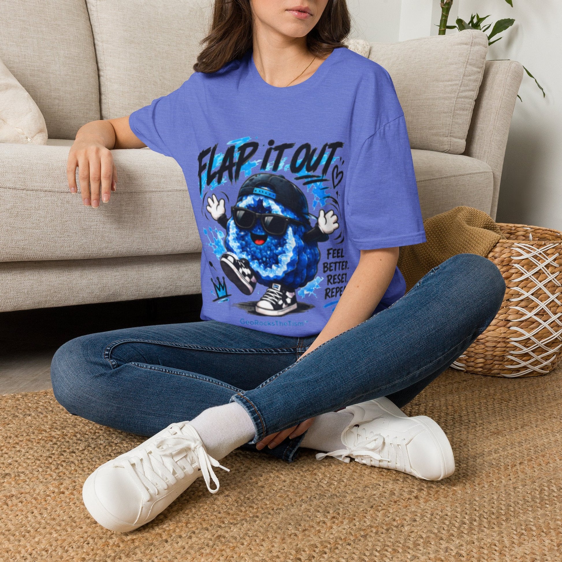 Geo Rocks the 'Tism Teen Stimming Geode "Flap It Out" Tee - Geo Rocks The 'Tism