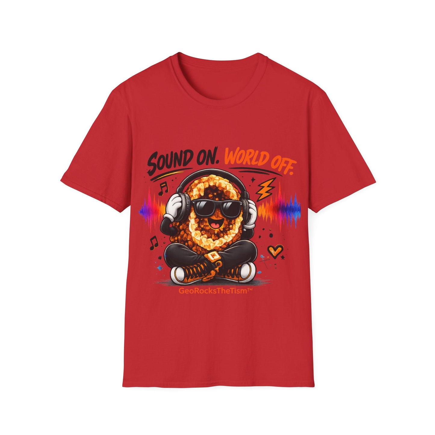 Geo Rocks the 'Tism Teen Stimming Geode "Sound On, World Off" Tee - Geo Rocks The 'Tism