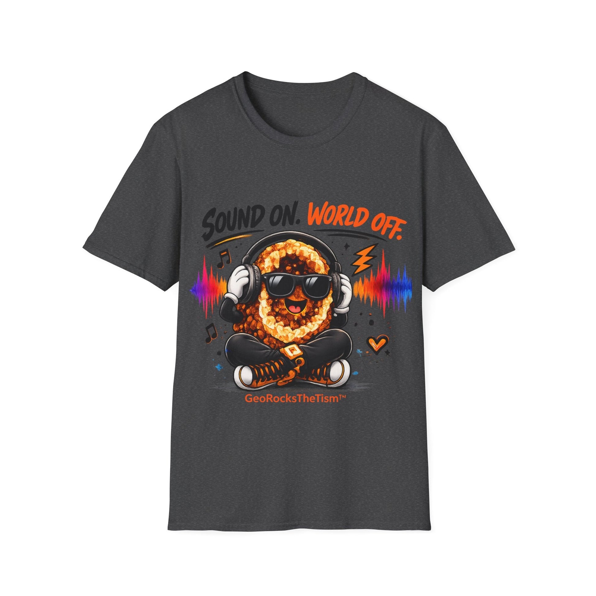Geo Rocks the 'Tism Teen Stimming Geode "Sound On, World Off" Tee - Geo Rocks The 'Tism