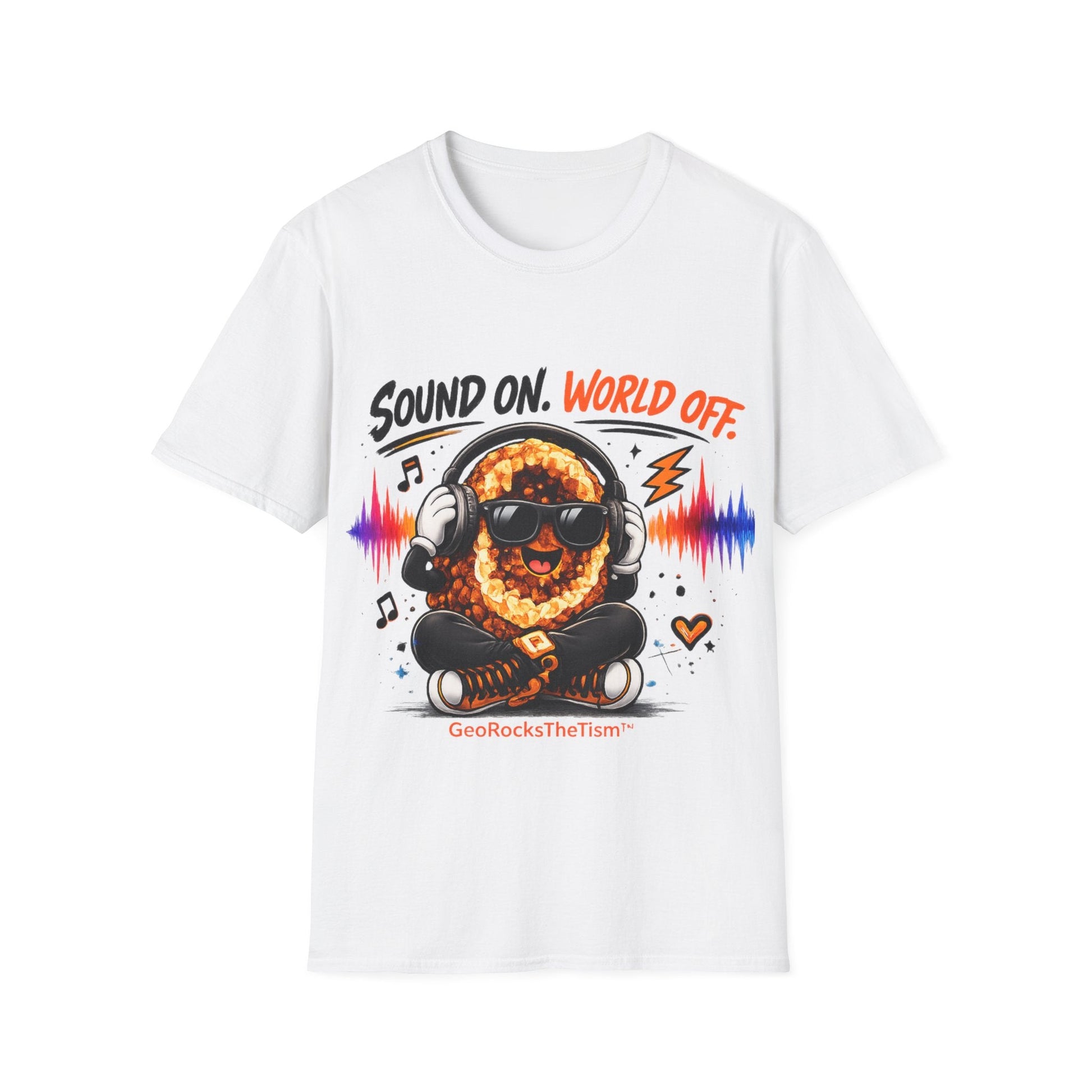 Geo Rocks the 'Tism Teen Stimming Geode "Sound On, World Off" Tee - Geo Rocks The 'Tism