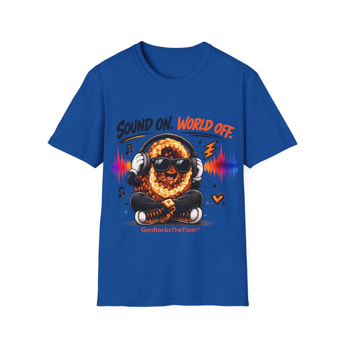 Geo Rocks the 'Tism Teen Stimming Geode "Sound On, World Off" Tee - Geo Rocks The 'Tism