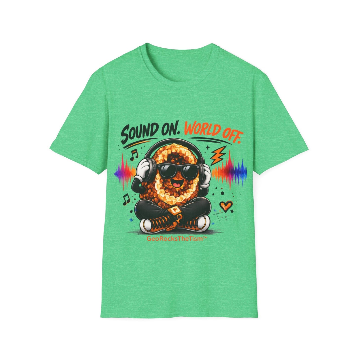 Geo Rocks the 'Tism Teen Stimming Geode "Sound On, World Off" Tee - Geo Rocks The 'Tism