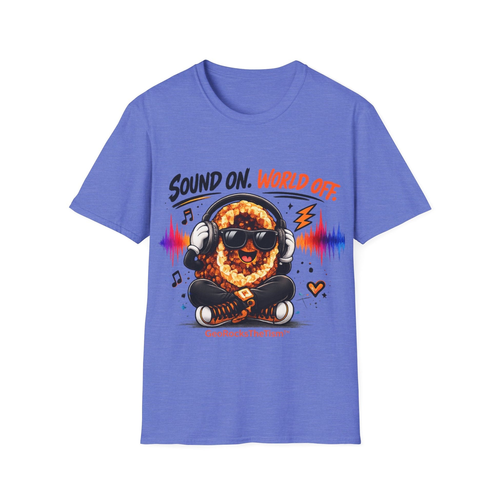 Geo Rocks the 'Tism Teen Stimming Geode "Sound On, World Off" Tee - Geo Rocks The 'Tism