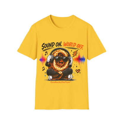 Geo Rocks the 'Tism Teen Stimming Geode "Sound On, World Off" Tee - Geo Rocks The 'Tism